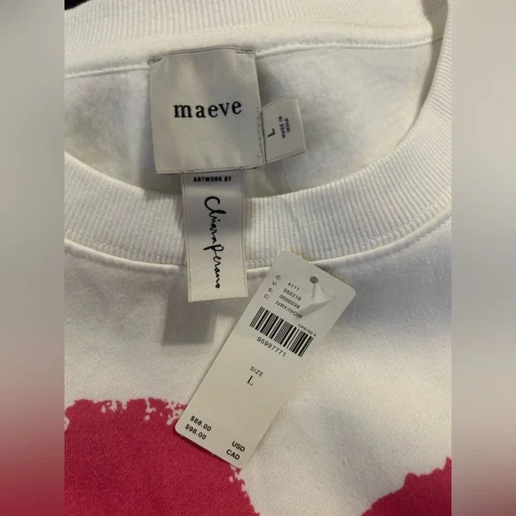 Maeve x Chiara Perano Pink Heart Sweatshirt for Anthroplogie - Picture 4 of 4